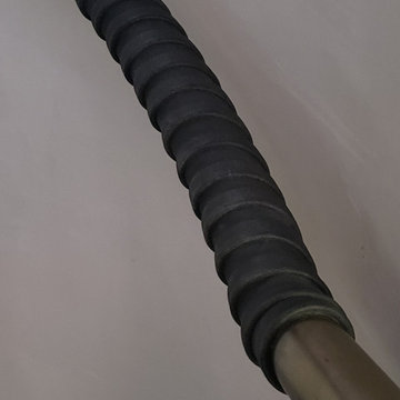 Black Leather Wrapped Brass Handrail
