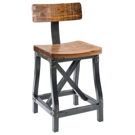 INK+IVY Lancaster Industrial Dining Table, Amber, Counter/Bar Stool