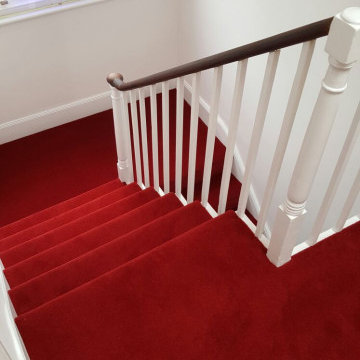 Red Stair Carpet Installation in Chiswick