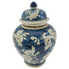 Floral Chinoiserie Jar 12", Blue