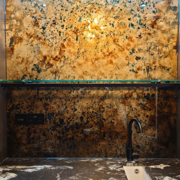 Home Bar - Gilded Antique Glass Panel