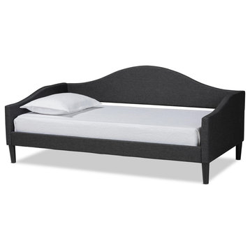 Selena Modern Upholstered Full Size Daybed, Charcoal