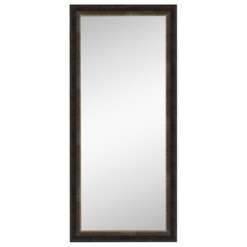 Varied Black Non-Beveled Full Length Floor Leaner Mirror - 29.75 x 65.75 in.