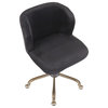 Fran Contemporary Task Chair by LumiSource, Antique Metal, Black Velvet