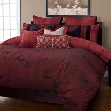Cherry Blossom Brick Luxe Bedding Set