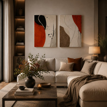 Modern Japandi Interior Styling: Organic Contrast & Warm Tension
