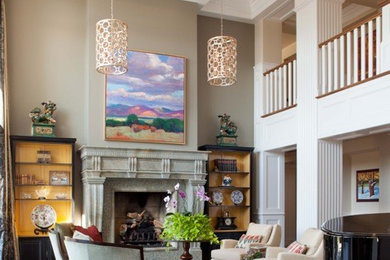 Living room - traditional living room idea in Denver