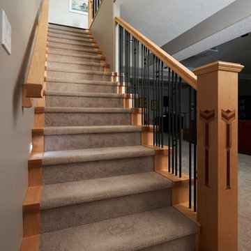 Craftsman Railing with Custom Inlaid Posts