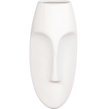 Matte Face Wall Sculpture - White
