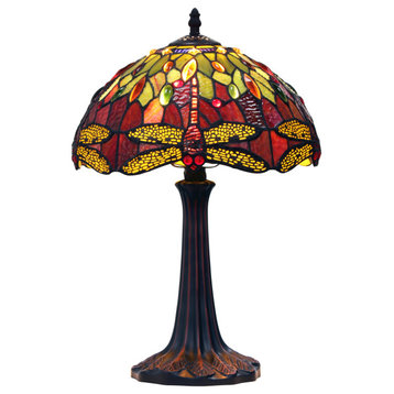 Empress Tiffany-Style Dark Bronze 1 Light Table Lamp 12" Shade