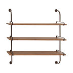 Industrial Brown Wood Wall Shelf 58616