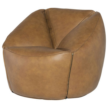 Jasper Brown Leather Occasional Chair