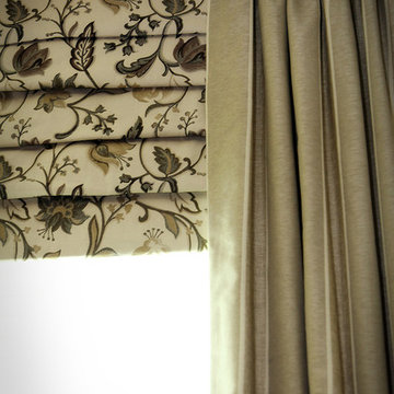 Roman Shade and Curtain by the Interior Designers at Star
