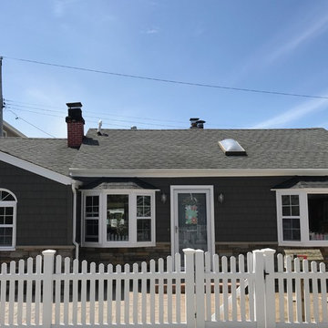 Long Beach Siding - Charcoal Smoke with Sterling Tight Cut Stone & Windows