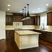 light island dark cabinets