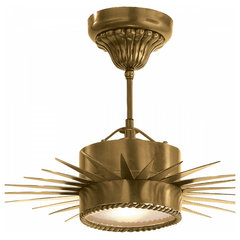 AERIN Mollino LED 16 inch Hand-Rubbed Antique Brass Semi-Flush Mount  Ceiling Light