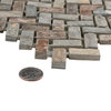 Crag 12"x12" Natural Stone Mosaic Tiles, Slate, Herringbone