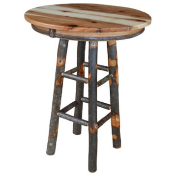 Hickory Round Bar Table, Rustic Hickory, 33" Round