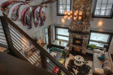 Example of a mountain style living room design in Other