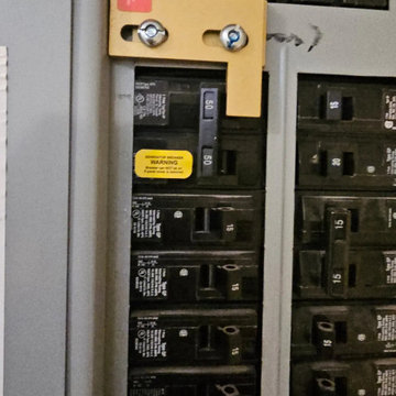 The interlock physically prevents the generator and utility from being on at the