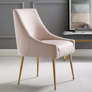 Discern Upholstered Performance Velvet Dining Chair, Pink