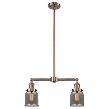 Innovations 2-LT Small Bell 22" Chandelier - Antique Copper