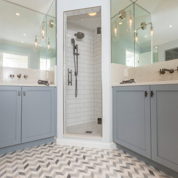 Terrace Park Hall Bathroom with Chevron Detail