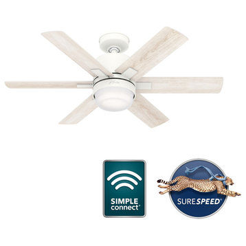 Hunter 44" WiFi Radeon Matte White Ceiling Fan With LED Light and Wall Control