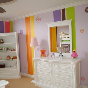Stencils,Stripes, Swarovski Crystals Child Bedroom and Bath