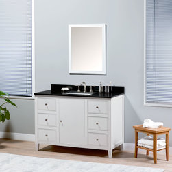 MAYKKE Cecelia Bathroom Single Vanity Set, White, 48" - Bathroom Vanities And Sink Consoles