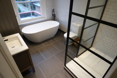 Design ideas for a contemporary bathroom in Surrey.