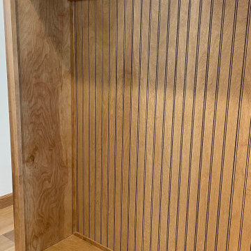 Skinny Shaker Door Kitchen in Birch Pecan Stain