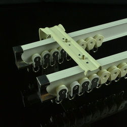 CHR8222 Ivory Bendable Double Curtain Tracks Wall Mount For Bay Window - Window Treatment Accessories