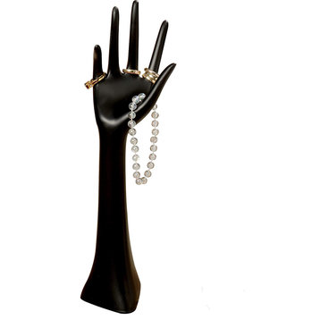 Organizer Hand, Jewelry or Eye Glasses Holder, Black, Sculptural, 14"