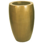 International Art Properties, Inc. - Bronze Infinity Container, 18"x 13" x 32" - Infinity: A distinctive standout in any design scheme, the Infinity Planter offers endless appeal and versatility. An assured modern beauty available in our trademark Bronze Fusion, a natural metal finish that will age gracefully over time. The Infinity Planter is among the most-wanted pieces in our collection. It is constructed in durable, lightweight fiberglass and is resistant to UV rays and scratches.