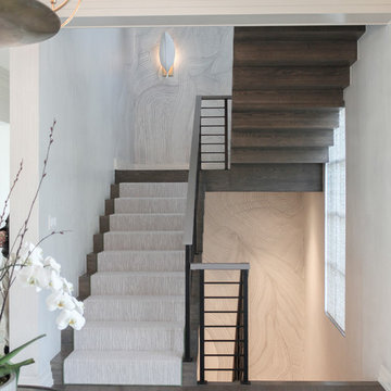 54_Dynamic and Open Wood and Metal Zig-Zag Staircase, Alexandria VA 22302