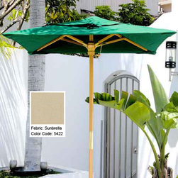 Beige-Wood-Market-Umbrellas - Patio Furniture And Outdoor Furniture