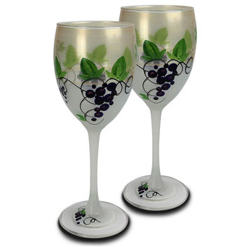 Grapes 'n Vines Wine Glasses, Set of 2