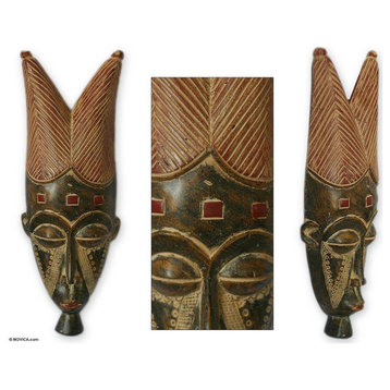 NOVICA Bravery And Ghanaian Wood Mask