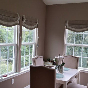 Banded shaped bottom Roman Shade/ Window Treatments