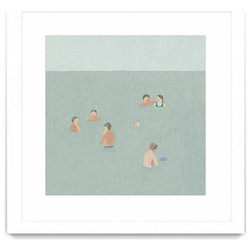 "The Swimmers II" Matted and Framed, 36" x 36"