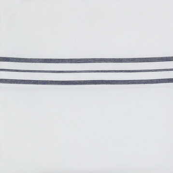 Hem Stripe Pillowcases, White Navy, King