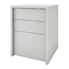 Chrono 3-Drawer Filing Cabinet from Nexera, White, White