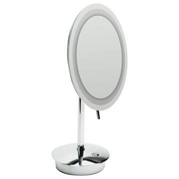 ALFI Polished Chrome Round 9" 5x Magnifying Mirror With Light