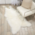 Mina Victory - Mina Victory Couture Rug Free Form Tibet Lamb 3' x 5' White Indoor Throw Rug - Dazzle your eyes and feed your senses with the Mina Victory Couture Collection. Featuring unique designs, these lambswool and cowhide rugs add chic style to your decor. Couture creates a beautiful focal point for your furnishings and is great as part of a layered look.