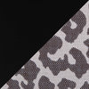 Fuji Bench, Black Metal, Beige Leopard Fabric