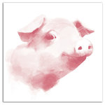 Designs Direct Creative Group - Pinky Piggy Portrait 12x12 Canvas Wall Art - Instant charm, refresh your space with a unique piece of artwork that has been designed, printed, and assembled in the USA. Digitally printed on demand with custom-developed inks, this design displays vibrant colors proven not to fade over extended periods of time. The result is a stunning piece of wall art you will love.