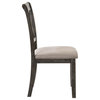 Acme Claudia II Side Chair Set of 2 Fabric and Weathered Gray
