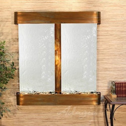 Aspen Falls Wall Fountains with Rustic Copper and Silver Mirror - Products