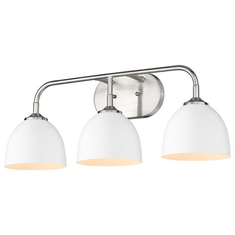 Golden Zoey 3-Light Bathroom Vanity Light in Pewter